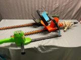 3- Electric hedge trimmers, all work when plugged in