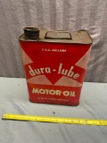 Dura-Lube 2 gallon oil can, top is dented