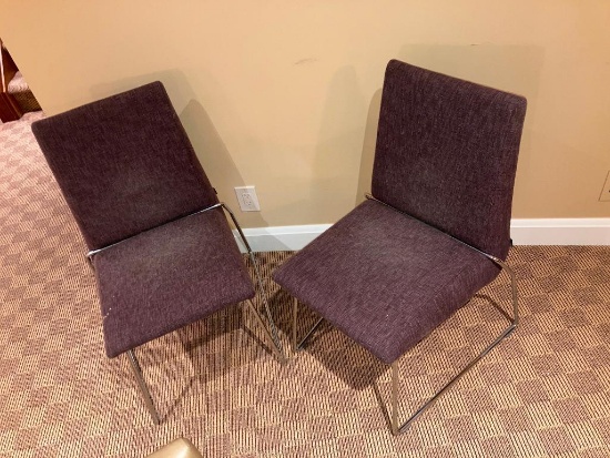 Charcoal Fabric Side Chairs