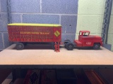 Vintage Allstate steel toy truck and trailer