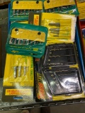 Assorted tool tray of Hanson/others, bits, extractors and tap and drill sets