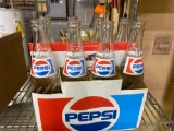Vintage Pepsi Glass Bottles 8 pack