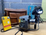 Vintage Wollensak 8mm Power-Zoom Camera with Bolt on GE Movie Light