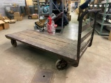 Vintage Steel Wheel Industrial Cart 72in long x 30in wide