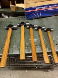 5 piece wooden handle ball pein hammer set