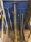 Some rod stock, steel pitch fork, garden hoe and spinning tool