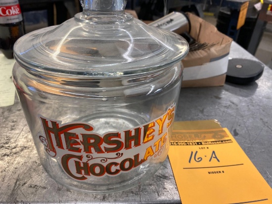 Hersheys Chocolate Glass Candy Jar