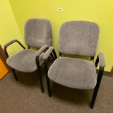 2 Grey Fabric Armchairs