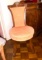 Unique High Back Rose Colored Upholstered Side Chair
