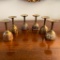 6 Hand Painted Brass Sherry Glasses