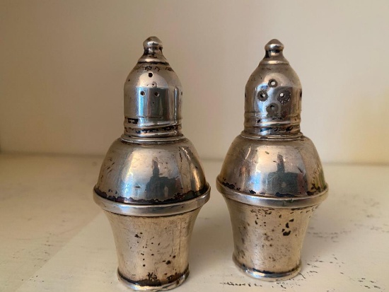 Empire Sterling Silver Wide Top Salt and Pepper Shakers (4)