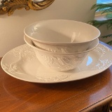 2 Large Williams Sonoma Serving Bowls and 1 Large Platter