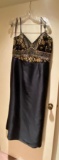 Black Satin Formal Evening Dress