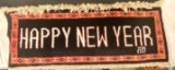 HAPPY NEW YEAR Small Hand Knotted Wool Rug