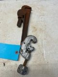 Ridgid pipe cutter and off brand pipe wrench
