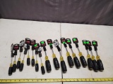 17- assorted NEW screwdrivers, small slotted and #3 Square