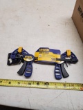 3- Small Irwin Quick Grip clamp sets, NOTE THE SIZE, look at tape measure