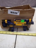 4- Small Irwin Quick Grip clamp sets, NOTE THE SIZE, look at tape measure