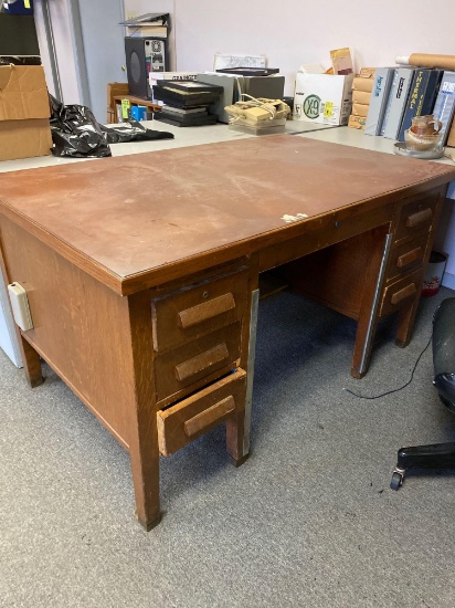 Vintage wooden office desk.