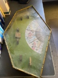 Vintage Chinese shadow box display with fan