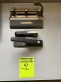 (2) staplers and hole puncher