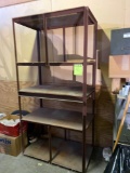 Large steel angle iron shelf. Approx 8ft tall