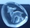 SIGNED Mats Jonasson Baby Deer Crystal Etched Paperweight Sculpture - Sweden