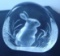 SIGNED Mats Jonasson Bunny Rabbit Crystal Etched Paperweight Sculpture - Sweden