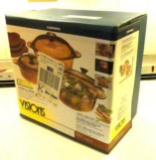 Vintage VISIONS Amber Corning Ware/Pyrex 6 Piece Cookware Versa-Pots Set...- NEW IN BOX!