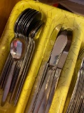 Stainless Flatware in Vintage Holder