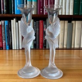 The Snow Dove Crystal Candlesticks