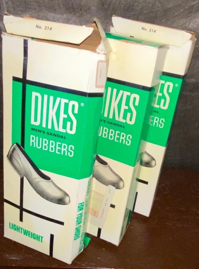 Large Vintage Dikes Rubbers for Men. Seriously- I can't make this stuff up!
