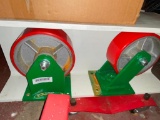 4 X Red & Green Industrial Steel Casters