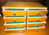 Wooden 8 Drawer Chest with Felt Lining