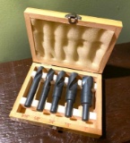 New - 5 Piece Drill Set in Wooden Box