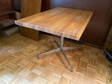 Mid Century Modern Butcher Block Top Dining Table