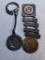 St. Christopher Keychain, Token and Military Medals, Medals are marked Sterling