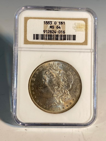 1883O Morgan Silver Dollar, graded MS64 by NGC