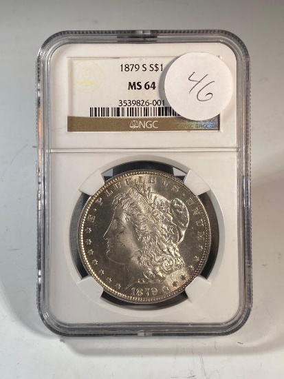 1879S Morgan Silver Dollar, graded MS64 by NGC