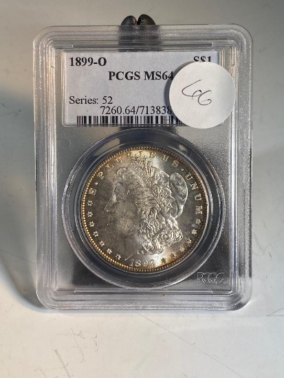 1899O Morgan Silver Dollar, graded MS64 by PCGS