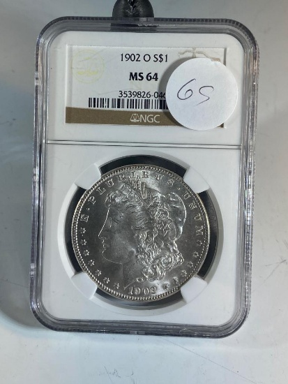 1902-O Morgan Silver Dollar, graded MS64 by NGC
