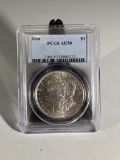 1886 Morgan Silver Dollar, graded AU50 by PCGS