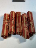 5 rolls of Wheat Cents