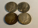 4- 1964 90% Silver Kennedy Half Dollars