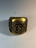 VERY LARGE brass Steelers ring, see pics for size reference, penny not included