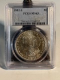 1882S Morgan Silver Dollar, graded MS63 by PCGS