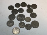 Lot of assorted foreign coinage, all are magnetic