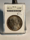 1885O Morgan Silver Dollar, graded MS64 by ANACS