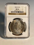 1883O Morgan Silver Dollar, graded MS64 by NGC