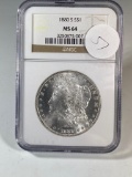 1880S Morgan Silver Dollar, graded MS64 by NGC